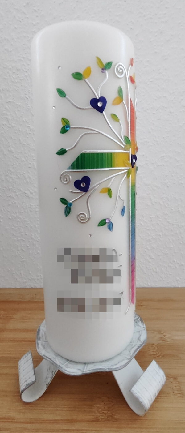 Tischkerze Altarkerze Kreuz Lebensbaum – Bild 2
